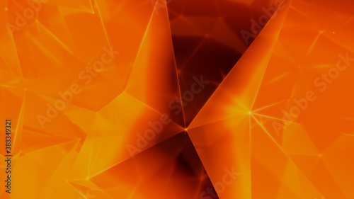 Futuristic, High Tech, orange and yellow background, with network lines conveying a connectivity concept. 3D render
