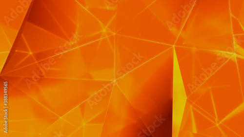 Futuristic, High Tech, orange and yellow background, with network lines conveying a connectivity concept. 3D render photo