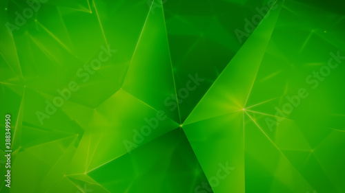 Futuristic, High Tech, green and yellow background, with network lines conveying a connectivity concept. 3D render