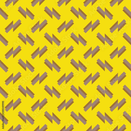 Vector seamless pattern texture background with geometric shapes  colored in yellow  brown colors.