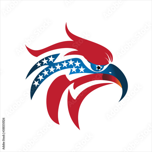 American eagle USA  flag logo vector