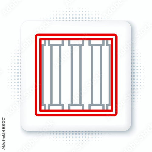 Line Prison window icon isolated on white background. Colorful outline concept. Vector.