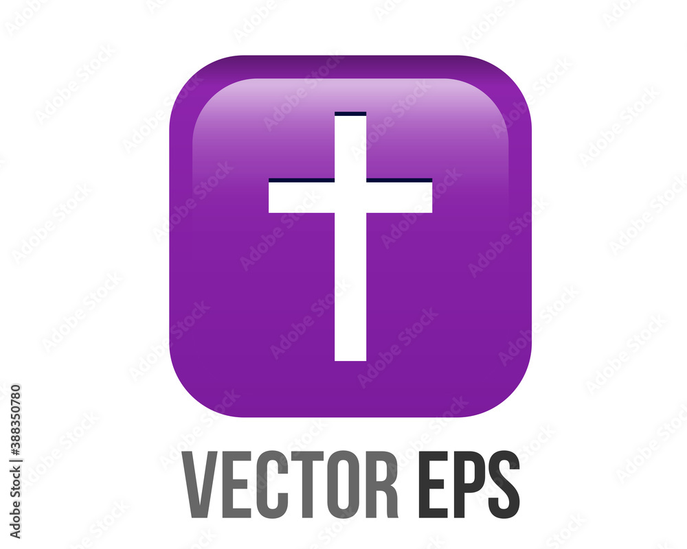 vector gradient purple Latin, Christian cross emoji icon round corner button vector gradient purple Latin, Christian cross emoji icon round corner button
