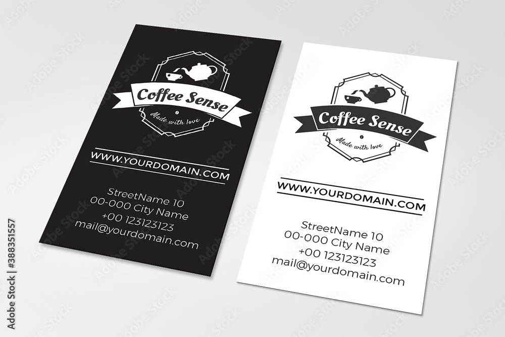 Naklejka premium Elegant professional business card with a logo for cafe