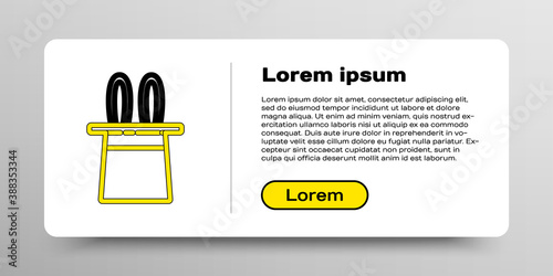 Line Magician hat and rabbit ears icon isolated on white background. Magic trick. Mystery entertainment concept. Colorful outline concept. Vector.