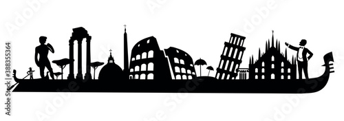 Italian silhouette Background . vector illustration