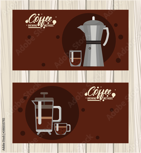 moka pot and french press coffee brewing methods