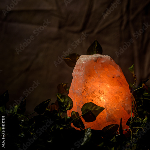 Glowing salt lamp