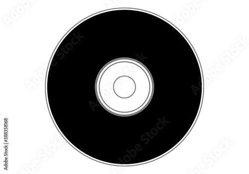 Símbolo de un cd sobre fondo blanco