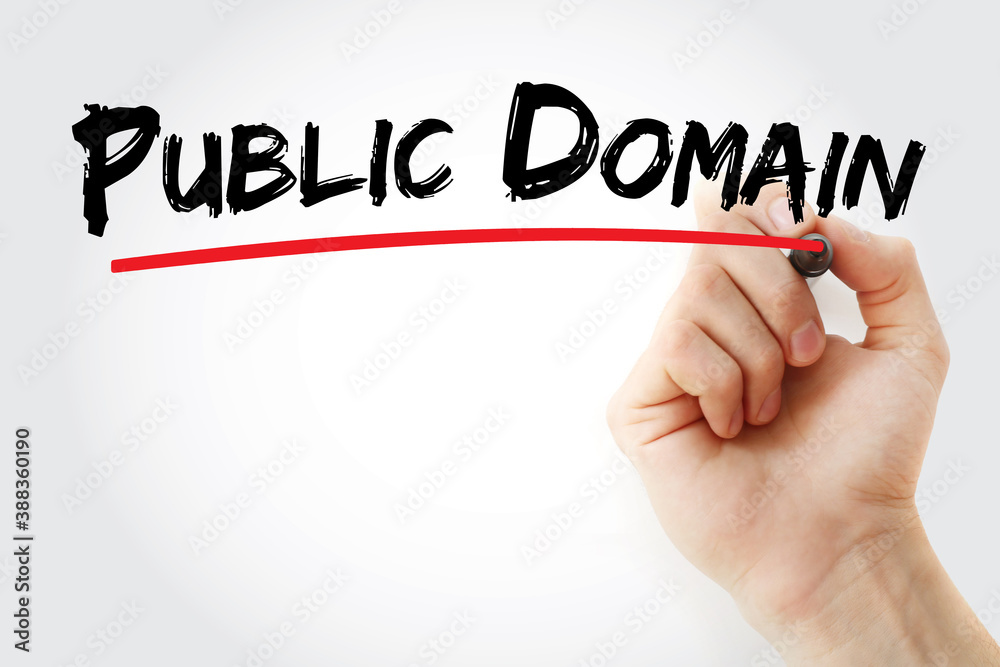 Fototapeta premium Public domain text with marker, concept background
