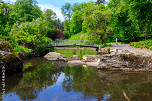 Footbridge in Sofiyivka park in Uman, Ukraine