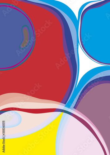 Illustration of colorful drops on white background