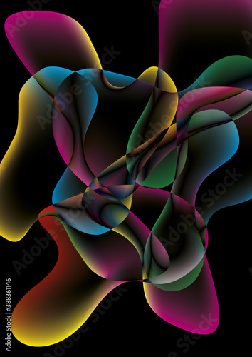 Illustration of colorful drops on white background