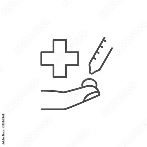 Blood test line outline icon