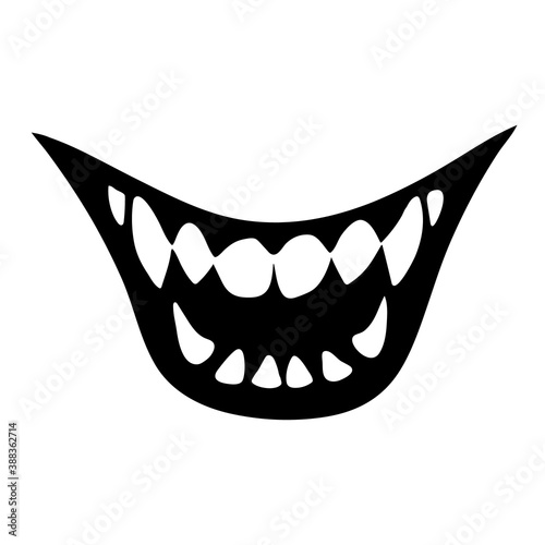 wide human smile with sharp teeth