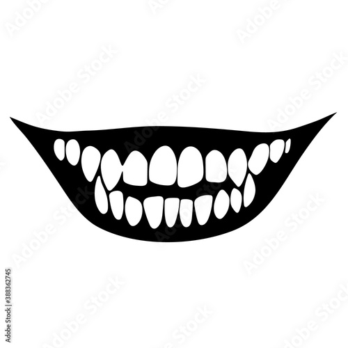 wide human smile with sharp teeth