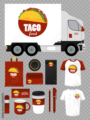 bundle of mexican food mockup elements branding