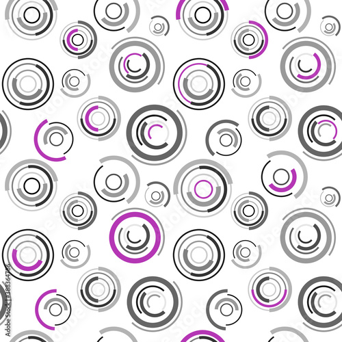 Circles, seamless pattern. Design for cover, fabric, wrapping paper, background, wallpaper. Vector