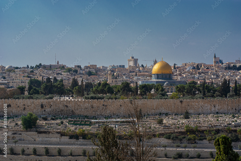 Rock dome mosque, Jerusalem panorama in high definition, large format