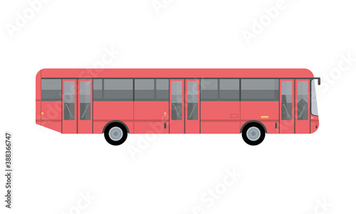 red bus public transport vehicle icon