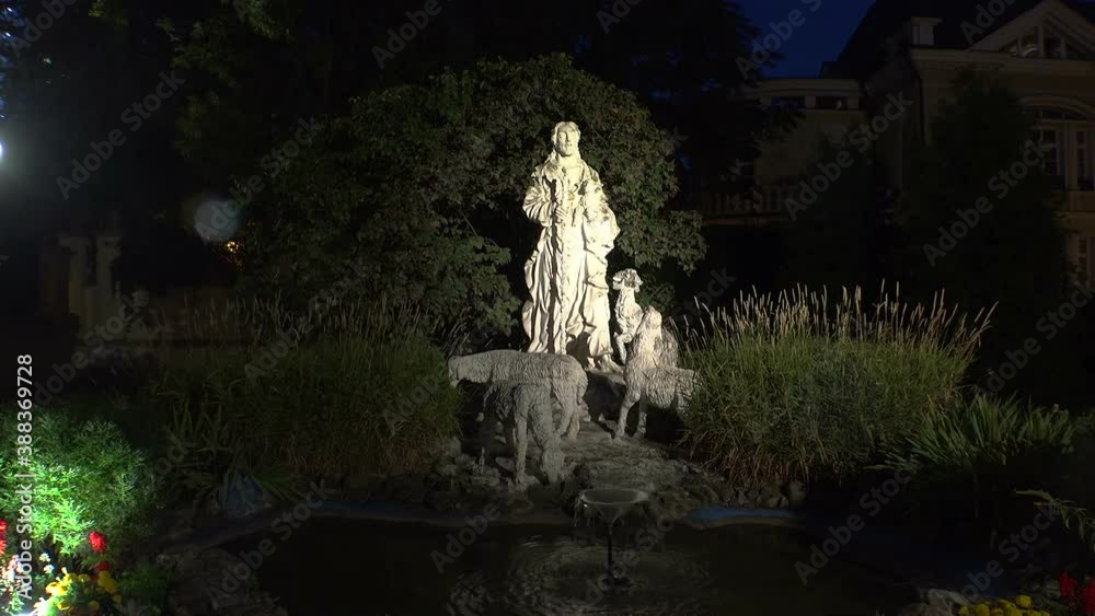 A fountain at the Catholic Cathedral in Moscow. A fountain at the Catholic Cathedral in Moscow.