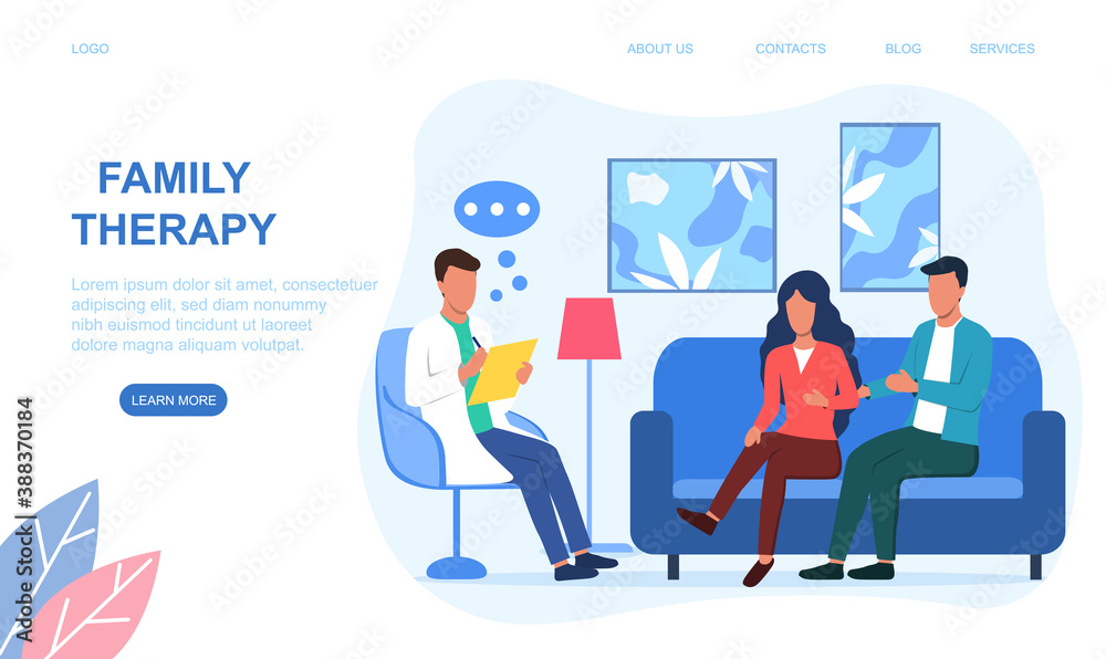 Family Psychologist. Couple of Man and Woman at Psychologist Appointment. Private Meeting with Clients in Recreation Room. Doctor Talking with Patients. Concept of Mental Health. Vector Illustration Family Psychologist. Couple of Man and Woman at Psychologist Appointment. Private Meeting with Clients in Recreation Room. Doctor Talking with Patients. Concept of Mental Health. Vector Illustration