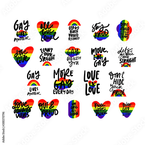 gay signs. Hand lettering for your design.