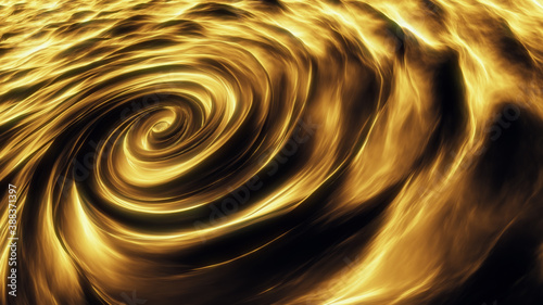 Glowing Gold Abstract Whirlpool Swirl Background