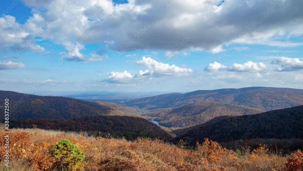 Autumn in Blue Ridge Mountains in Virginia time lapse tilt down Autumn in Blue Ridge Mountains in Virginia time lapse tilt down