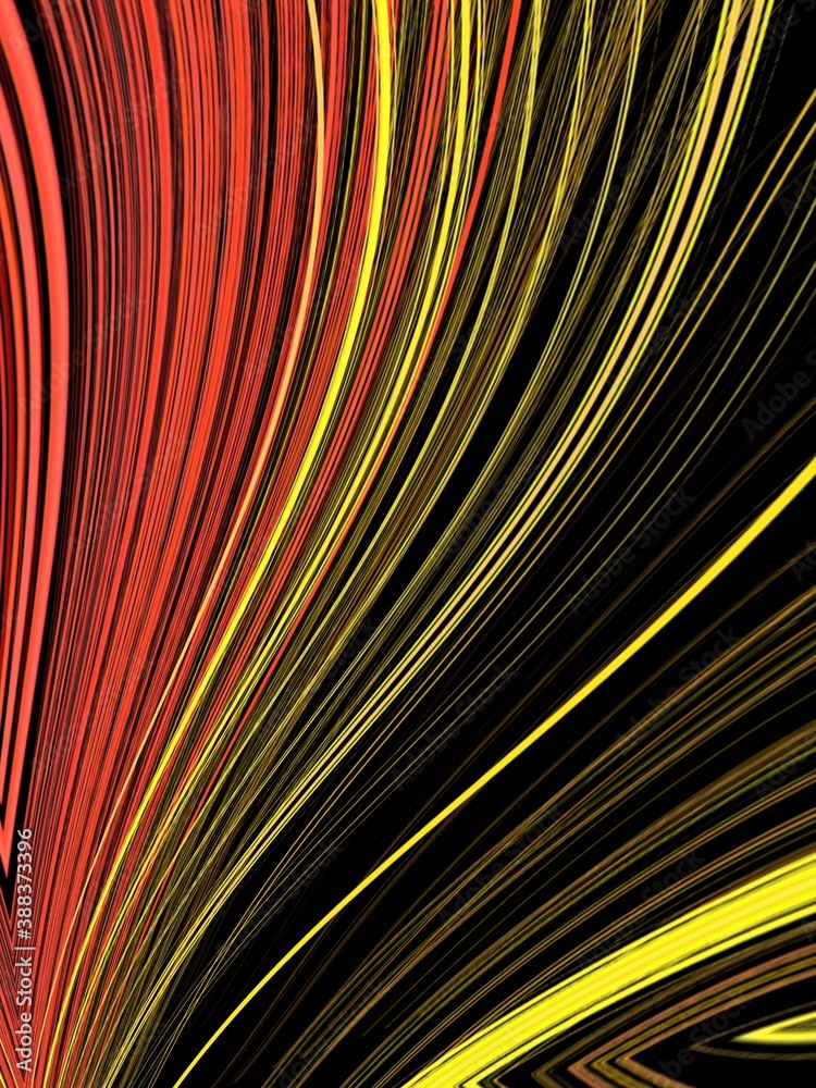 Saturn ring style in yellow orange and red on black background Saturn ring style in yellow orange and red on black background