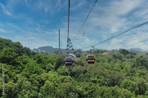 Photography Cable Car on Sentosa Island in Singapore