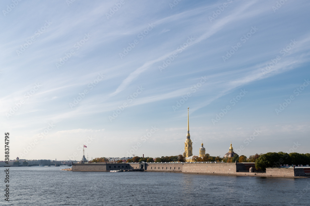 View of The Peter and Paul Fortress, citadel of St. Petersburg