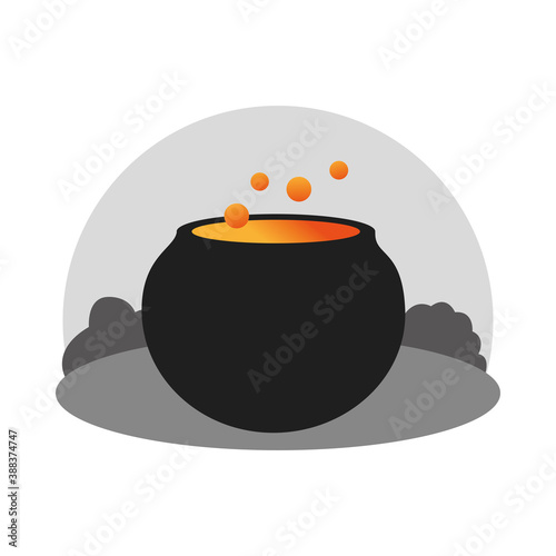 witch cauldron pot isolated icon