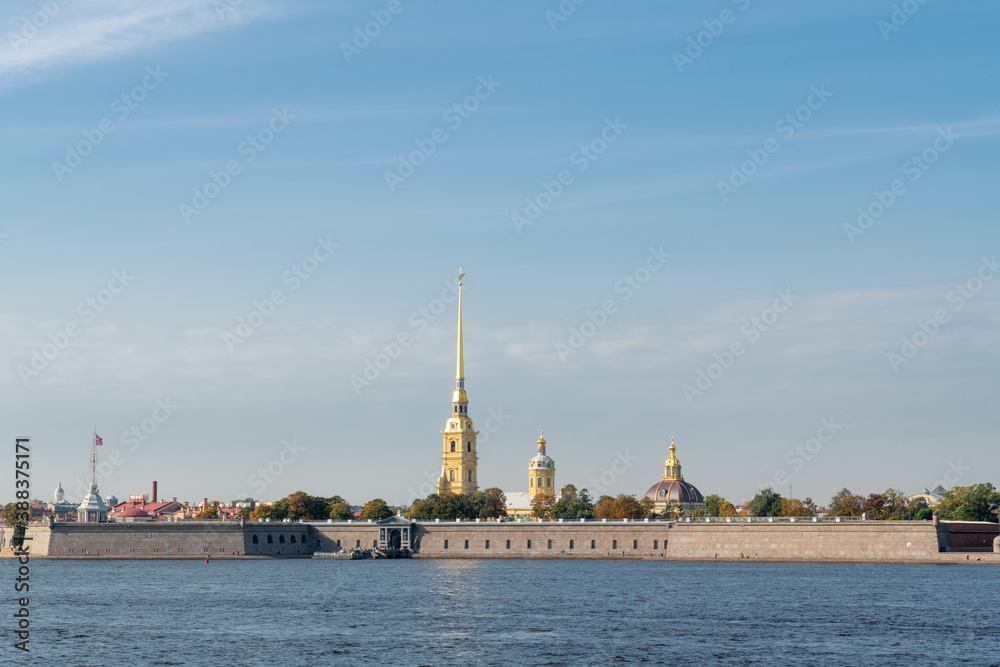 View of The Peter and Paul Fortress, citadel of St. Petersburg
