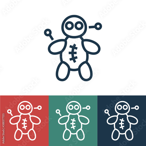 Linear vector icon with voodoo doll