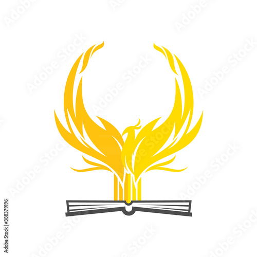 Vector logo, badge, symbol, icon template design with Phoenix Theme
