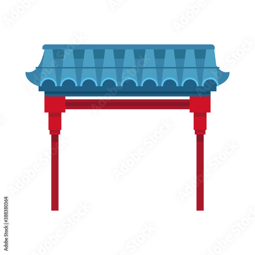 chinese arch building isolated icon