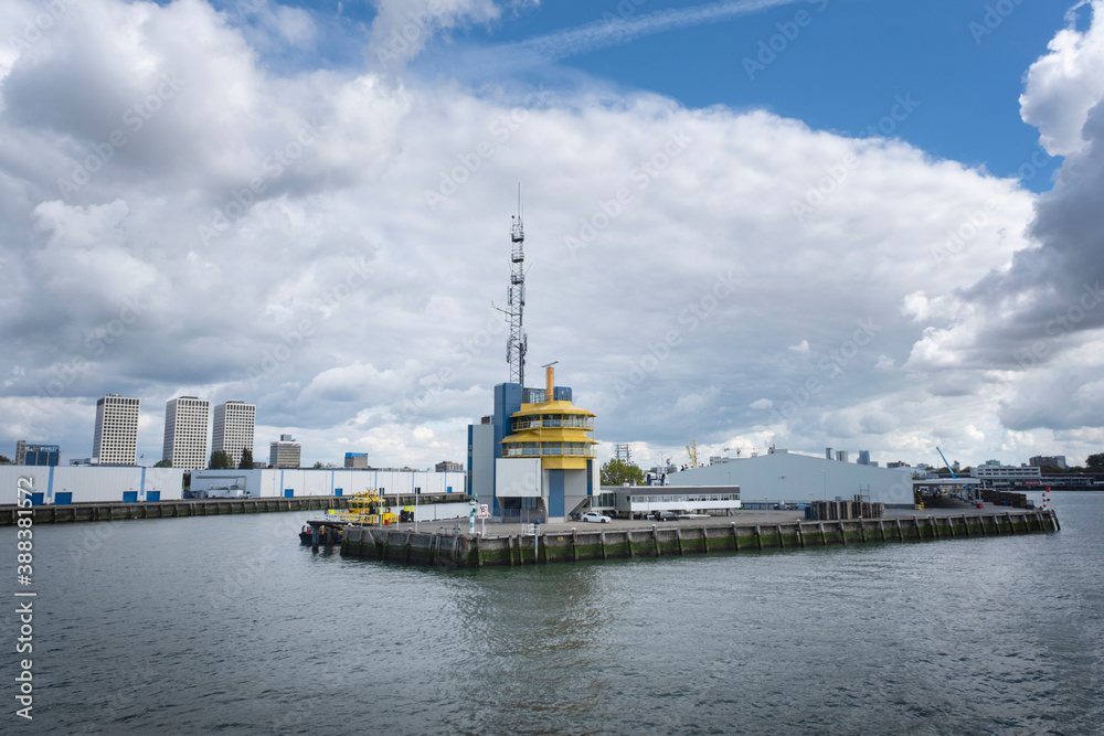 Rotterdam, The Netherlands. Port of Rotterdam VHF Radio Station and Traffic Centre, located between Lekhaven and Ijsselhaven