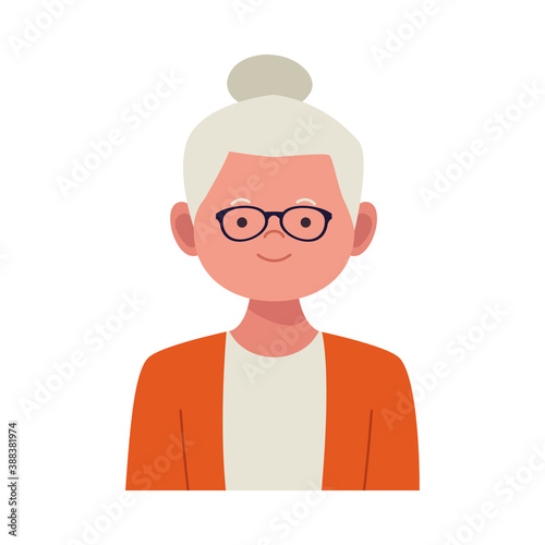 old woman avatar character icon