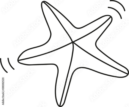 doodle style starfish seaside vacation