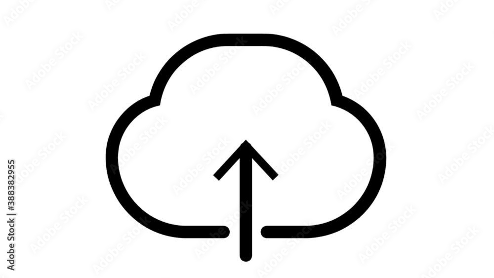 Animated outlined upload icon. Animation, pictogram, motion graphics. Useful for social media, interfaces, infographics, websites. 4K motion graphic video clip isolated on white background. Animated outlined upload icon. Animation, pictogram, motion graphics. Useful for social media, interfaces, infographics, websites. 4K motion graphic video clip isolated on white background.