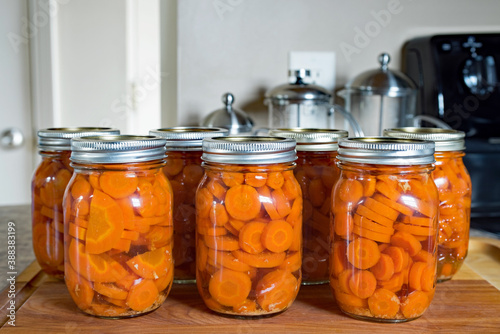 Home Grown Home Canned Carrots Cooling