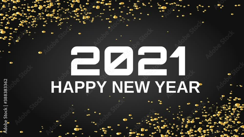 Animated greetings for a Happy New Year 2021 hand drawn. Motion Graphic.4K video resolution.