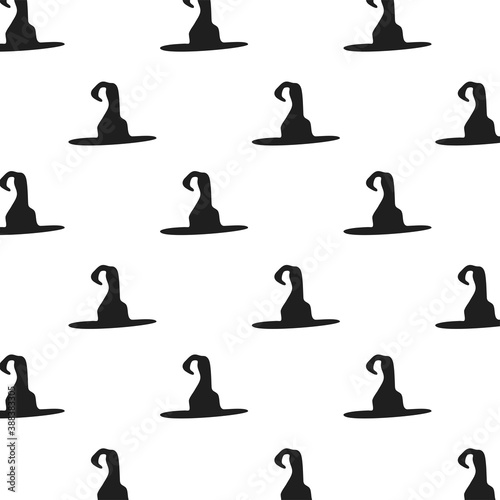 halloween witch hats pattern background