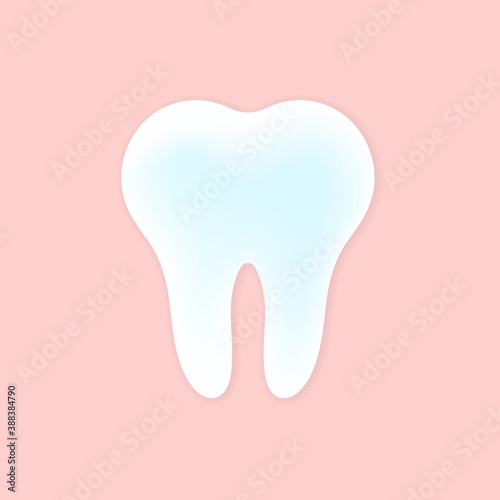 Tooth whitening and protection. Healthy tooth icon. Oral dental hygiene. Teeth care. Flat design. Vector on isolated background. EPS 10