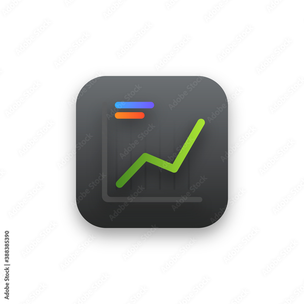 Charts business diagram graph icon 3d on dark gradient Charts business diagram graph icon 3d on dark gradient