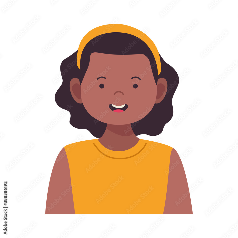 afro young woman avatar character icon