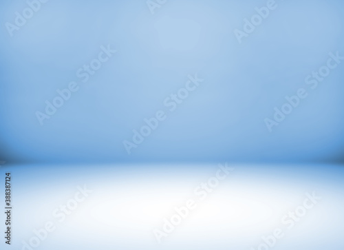 Blue room in the 3d. Blurred soft blue background, 3d render