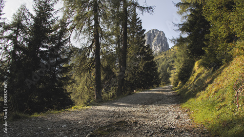 Sunny summer day with blue skies in Muttereralm, one of the mountains of the Austrian alps. photo