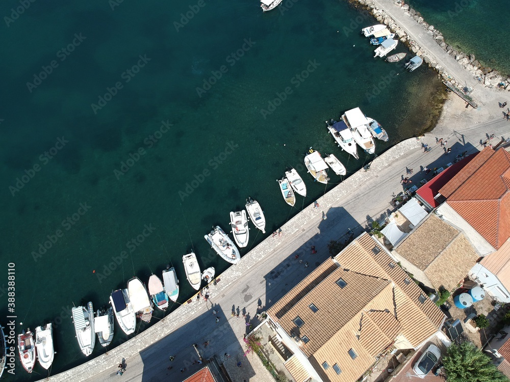 Aerial photo of sailboats